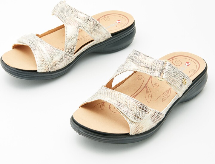 Revere Leather Adjustable Slide Sandals - Rio