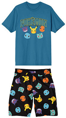 Bioworld Pokemon Mens Crew Neck Short Sleeve 2-pc. Pajama Sets