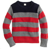 Thumbnail for your product : J.Crew Boys' chunky cotton sweater in colorblock stripe