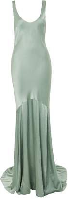 Topshop Womens **Satin Fishtail Gown Dress - Sage