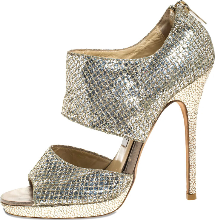 Jimmy Choo Pre-Owned Glitter Platform Sandals