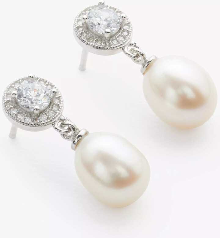Lido Circle Cubic Zirconia Freshwater Pearl Drop Earrings ShopStyle