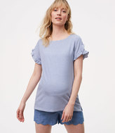 Thumbnail for your product : LOFT Maternity Striped Tulip Sleeve Tee