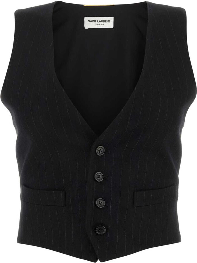 Saint Laurent Short Tuxedo Vest - ShopStyle