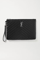 Thumbnail for your product : Saint Laurent Monogramme Quilted Leather Pouch - Black - One size