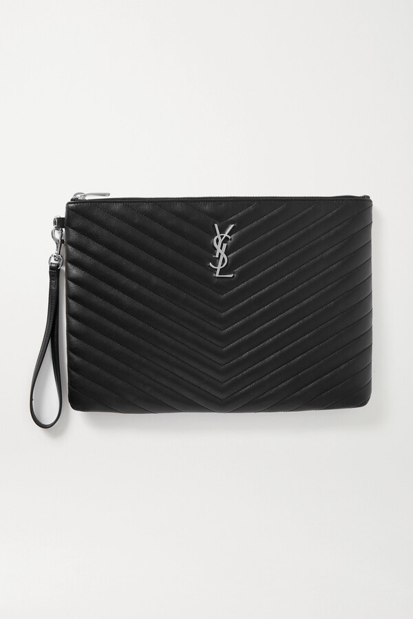 ysl monogram leather pouch