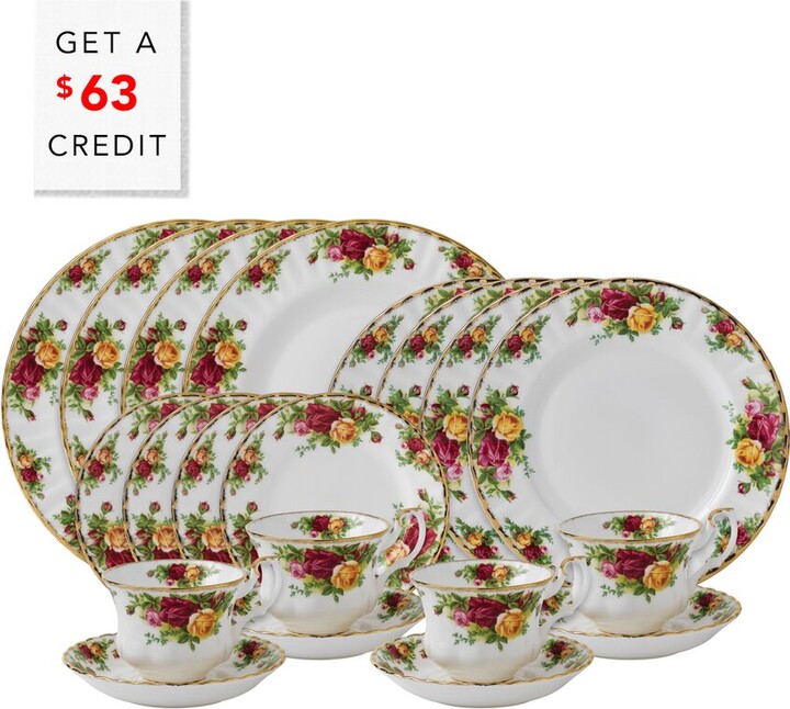 Royal Albert Old Country Roses 20Pc Dinnerware Set With $63 Credit