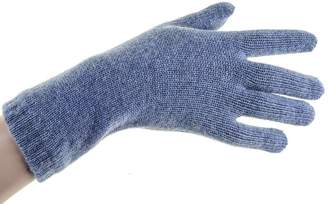 Black Ladies Denim Blue Cashmere Gloves
