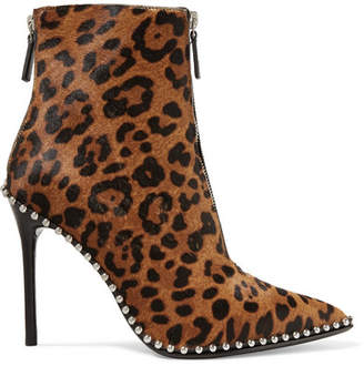Alexander Wang Eri Studded Leopard-print Calf Hair Ankle Boots