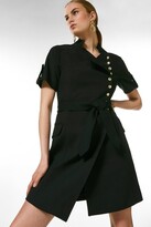 Thumbnail for your product : Karen Millen Multi Button Tie Waist Short Sleeve Dress