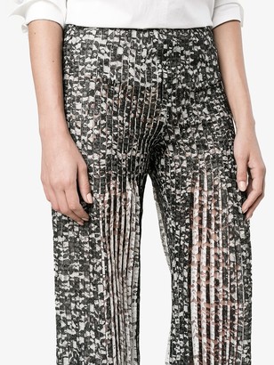 Huishan Zhang Pleated Lace Trousers