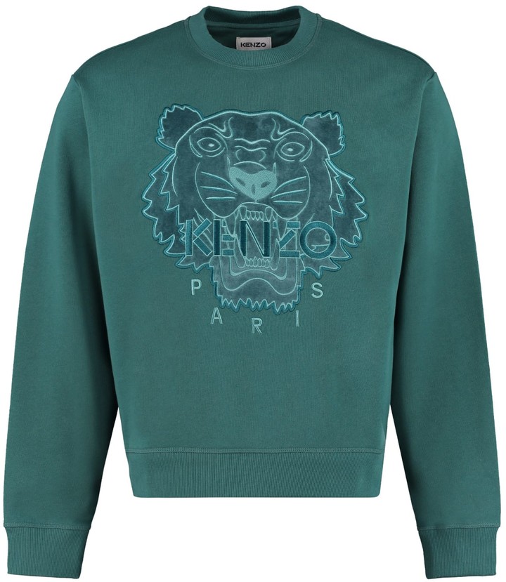 kenzo green tiger sweatshirt