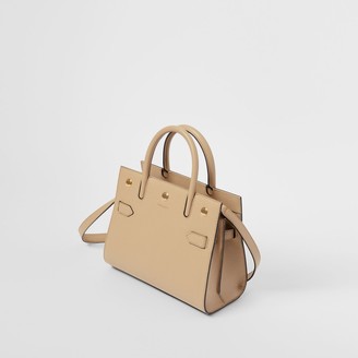 Burberry Mini Leather Two-handle Title Bag