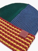 Thumbnail for your product : Loewe Anagram-patch Striped Wool Beanie Hat - Multi