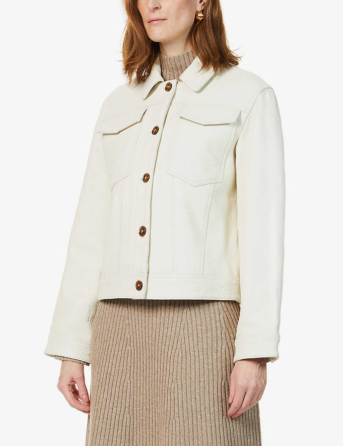 Whistles Drew singlebreasted leather jacket ShopStyle