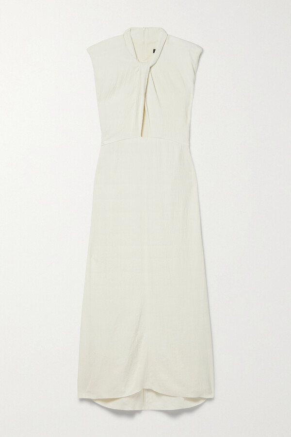 Isabel Marant Rabea Cutout Crinkled-crepe Midi Dress - White
