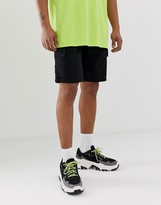 Thumbnail for your product : Bershka slim cargo shorts with pockets in black