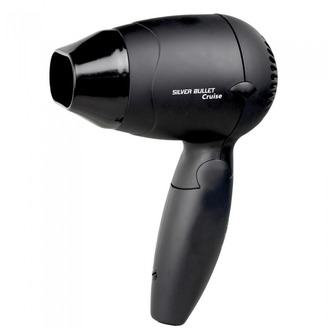 Silver Bullet Cruise Worldwide Use Black Hair Dryer with included Diffuser