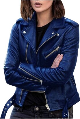 ladies blue suede jacket