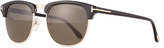 Thumbnail for your product : Tom Ford Henry Shiny Rose Gold Half-Rim Sunglasses