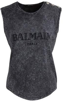 Balmain Logo tie-dye t-shirt