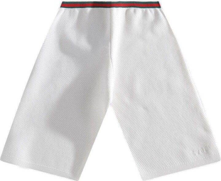 Gucci Children Embroidered Web Trim Shorts