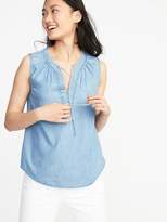 Thumbnail for your product : Old Navy Relaxed Sleeveless Tie-Neck Top for Women