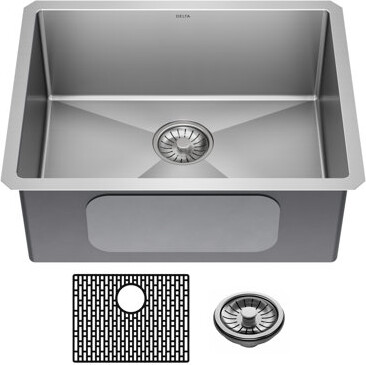 Delta Lenta™ Undermount 16 Gauge Stainless Steel Single Bowl Kitchen Sink with Accessories