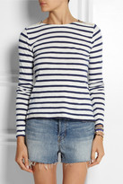 Thumbnail for your product : J.Crew Zip-detailed striped cotton top