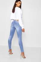 Thumbnail for your product : boohoo Savannah Glitter Stripe Mid Rise Skinny Jean