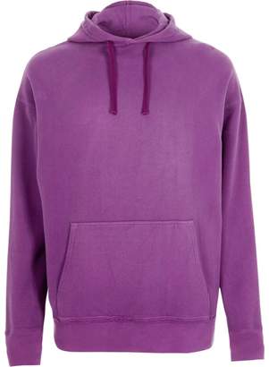 River Island Mens Purple washed hoodie