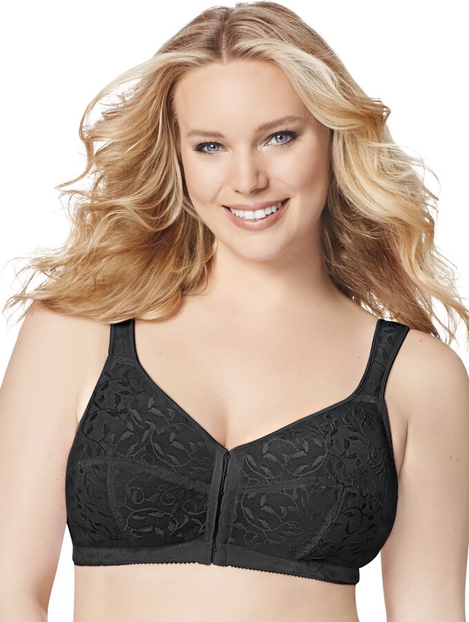 Playtex Womens Front-Close Bra, Wireless Bra for Women, Padded Bra with Cushioned Straps, Supportive Bra