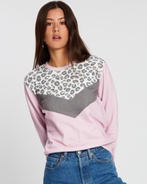 Thumbnail for your product : All About Eve Women's Sweats - Cheetah Chevron Crew Sweater - Size One Size, 6 at The Iconic