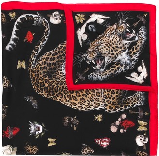 Alexander McQueen Leopard Print Motif Scarf