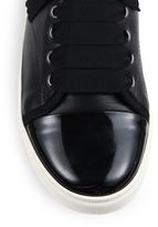 Thumbnail for your product : Lanvin Patent Cap Toe Leather Low-Top Sneakers