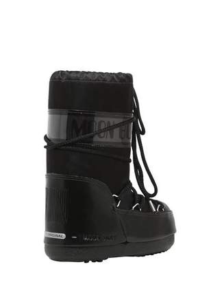 Moon Boot Faux Leather & Satin Snow Boots