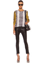 Thumbnail for your product : Equipment Contrast Sleeves Liam Silk Blouse in Bright White & Black
