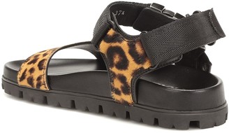 Prada Leopard-print calf-hair sandals