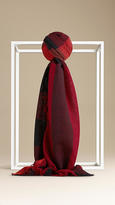 Thumbnail for your product : Burberry Merino Wool Colour Block Check Scarf