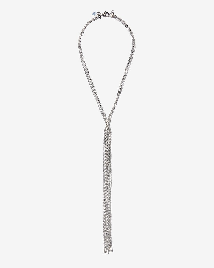 Express Rhinestone Y Necklace ShopStyle