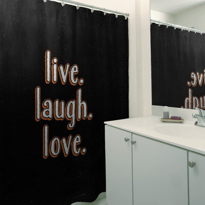 East Urban Home Live Laugh Love Quote Chalkboard Style Single Shower Curtain