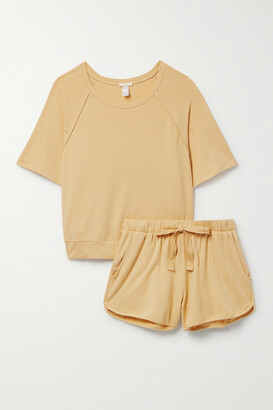 Eberjey Blair Stretch Pima Cotton And Modal-blend Pajama Set - Yellow