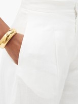 Thumbnail for your product : ALBUS LUMEN Sokol Linen Curved-leg Trousers - White