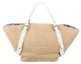 Thumbnail for your product : Ferragamo Straw Leather-Trimmed Tote