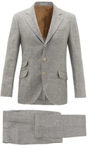 Thumbnail for your product : Brunello Cucinelli Single-breasted Linen-blend Hopsack Suit - Grey