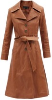Thumbnail for your product : Nili Lotan Joni Belted Leather Coat - Brown