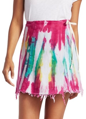 Riley Guilty Pleasures Tie-Dye Denim Wrap Skirt