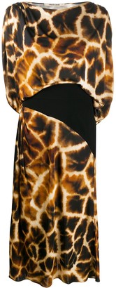 Roberto Cavalli Giraffe-Print Dress