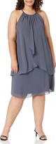Thumbnail for your product : SL Fashions Women's Plus-Size Embellished Halter Neck Tier Dress