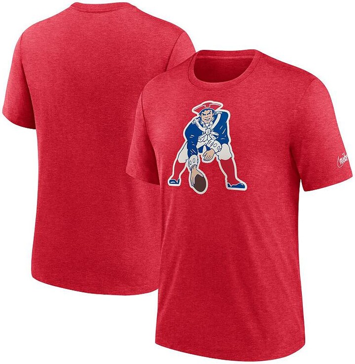 Men's Nike Heather Maroon New England Patriots Rewind Logo Tri-Blend T-Shirt